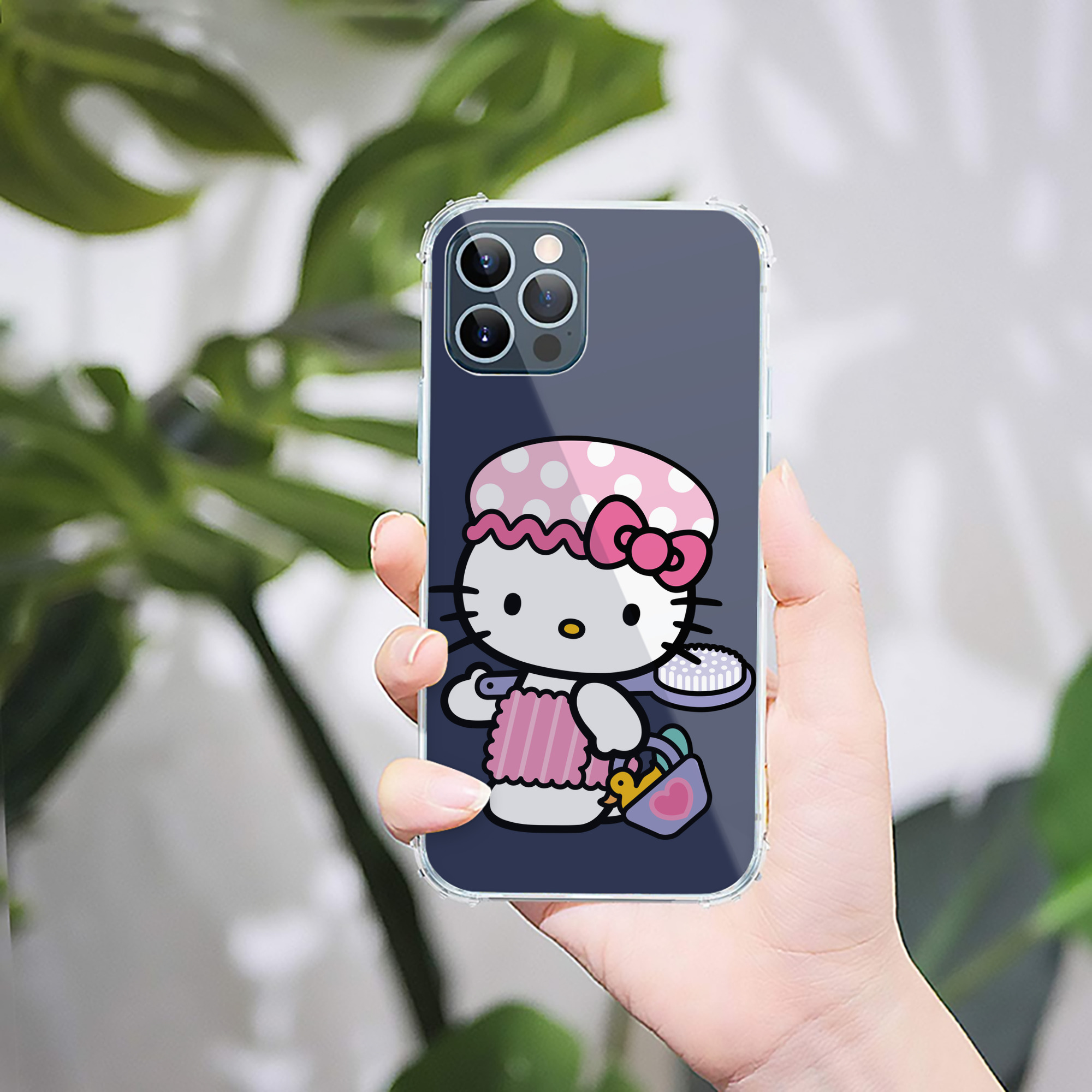 （画像用） Hello Kitty ハローキティ 【iPhone 12シリーズ対応】透明スマホケース（クリアソフトケース）